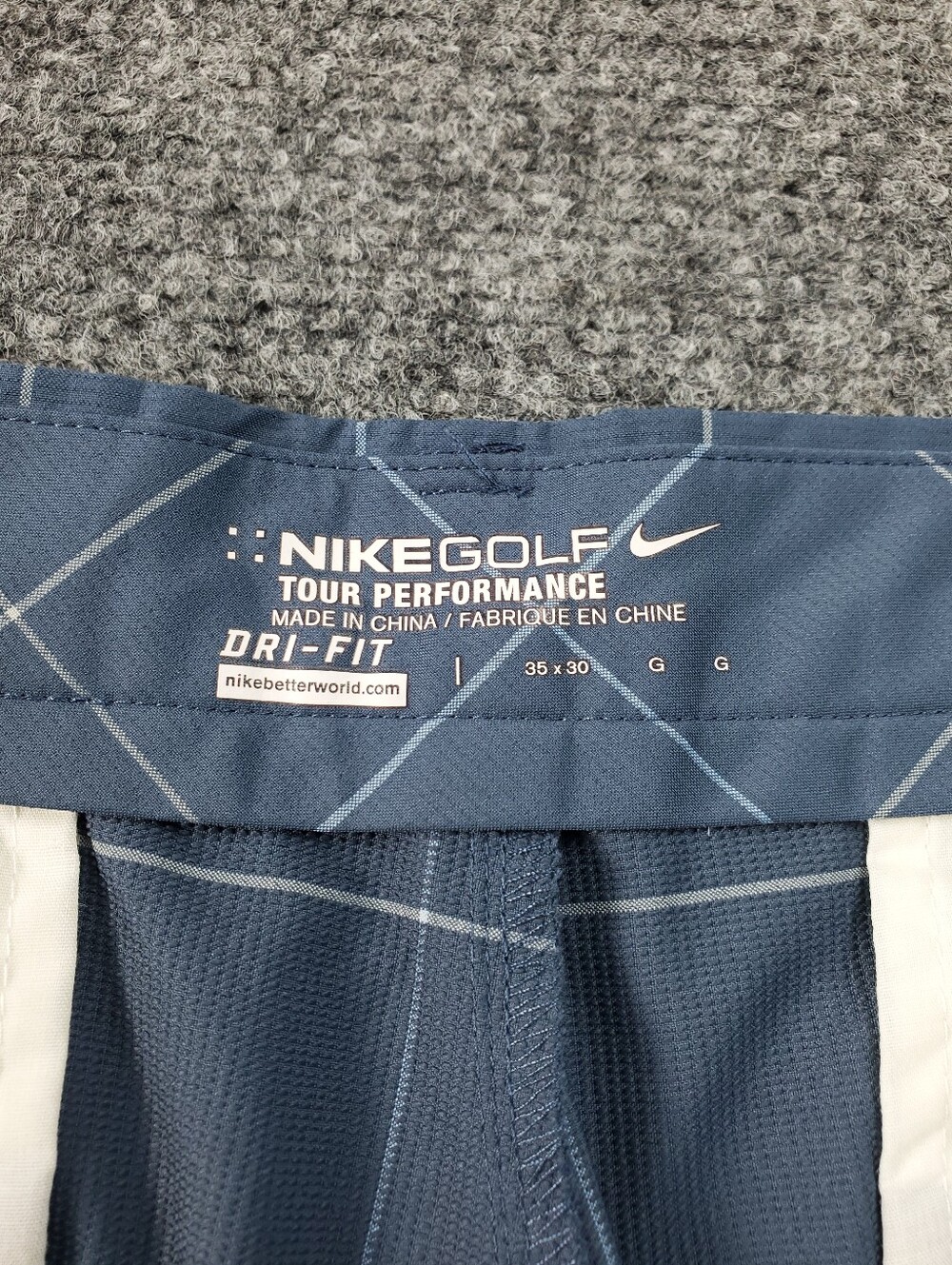 Nike Golf Pants 35x30 Dri Fit Tour Performance Windowpane Grid Plaid Straight - Picture 3 of 8